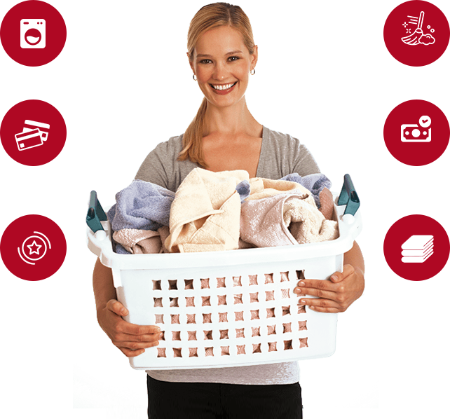 Woman doing laundry image